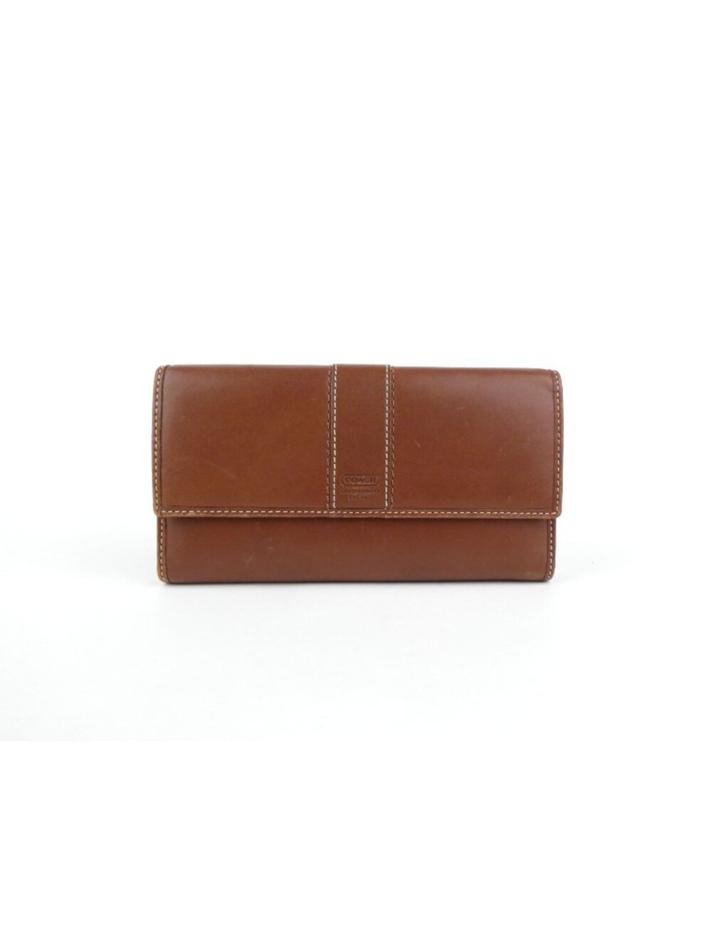 Coach Tan Brown Leatherware Trifold Wallet